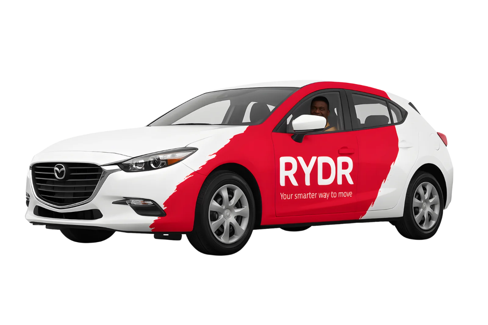 A RYDR-branded car