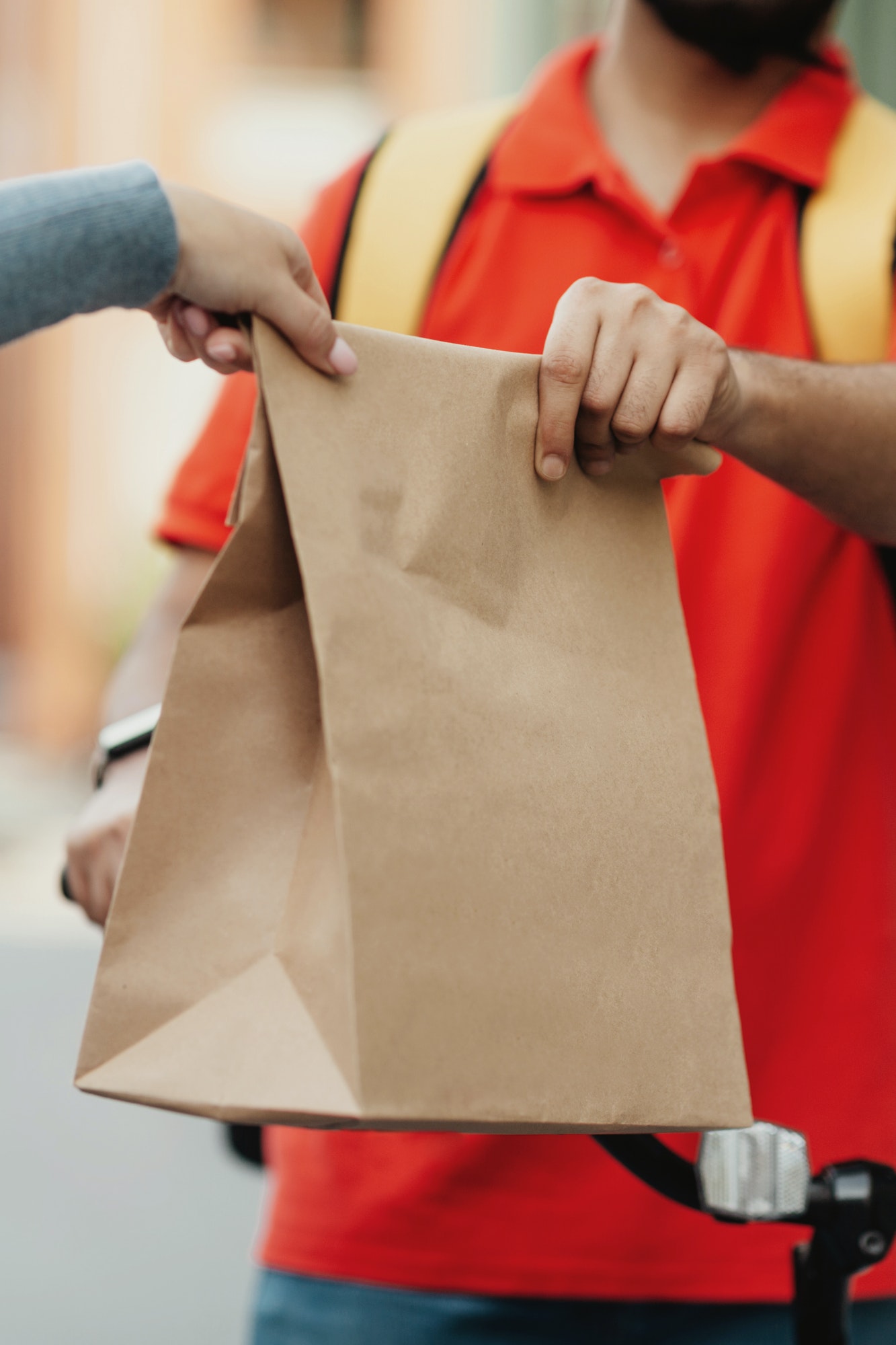 Food delivery from restaurant during covid-19 lockdown and fast service